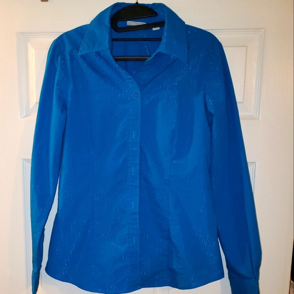 New York & Company Blue dress shirt, blouse